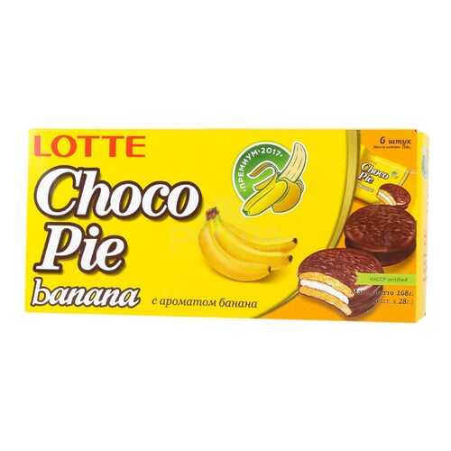 Пирожное Lotte сhoco pie банан глазированное 6 штук 168г в Дикси
