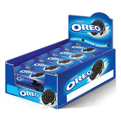 OREO печенье с какао и начинкой с ванильным вкусом 38г по 12 шт в Дикси