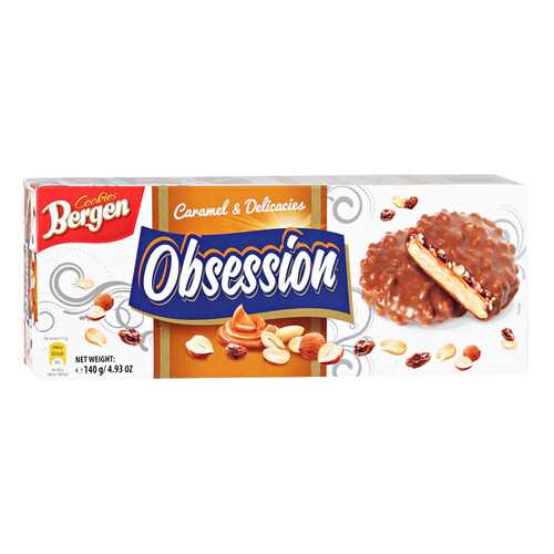 Печенье BERGEN Obsession Caramel 140г в Дикси