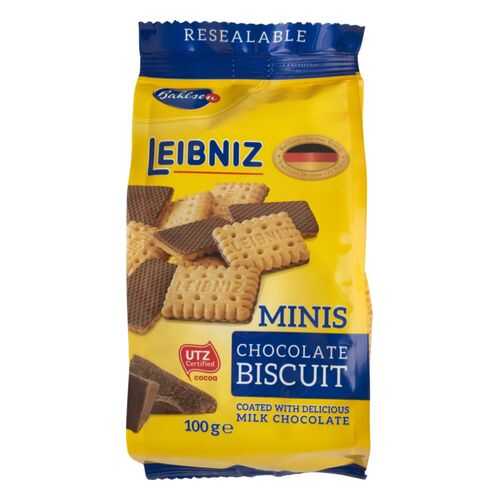 Печенье Leibniz minis chocolate biscuit в шоколаде 100 г в Дикси