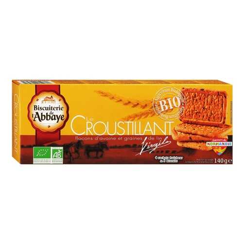 Печенье органическое Biscuiterie de l'Abbaye с овсяными хлопьями и семенами льна 140 г в Дикси