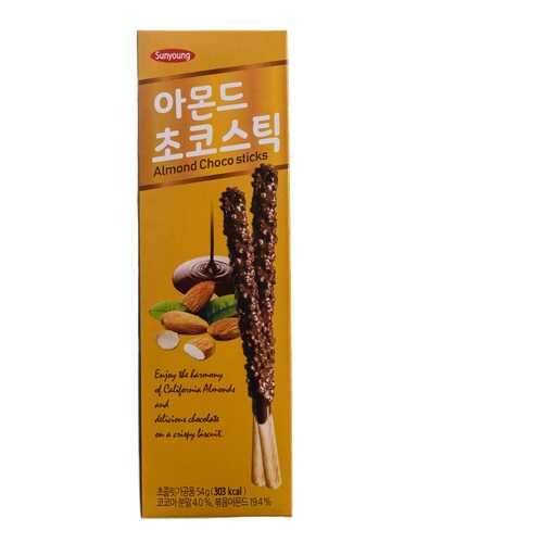 Печенье Sunyoung Палочки шоколадные с миндалем 54 г Южная Корея в Дикси