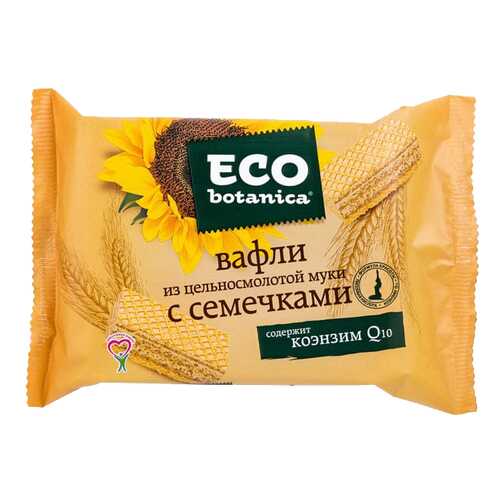 Вафли Еco botanica из цельносмолотой муки с семечками 145 г в Дикси