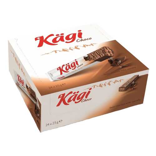 Вафли Kaegi Choco с шоколадным кремом в молочном шоколаде 24*25 г в Дикси