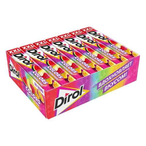 DIROL COLORS XXL жевательная резинка ассорти фрукты 19г по 18 шт в Дикси