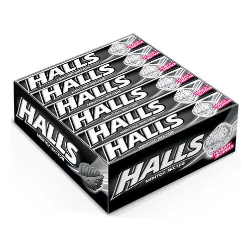 Карамель леденцовая Halls ментол экстра 24.5 г 12 упаковок в Дикси