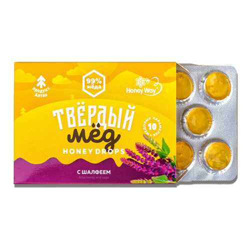 Карамель Твердый мед медовая c шалфеем 30 г в Дикси