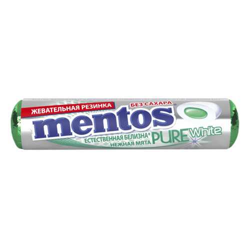 Жевательная резинка Mentos пьюр вайт нежная мята 15.5 г в Дикси