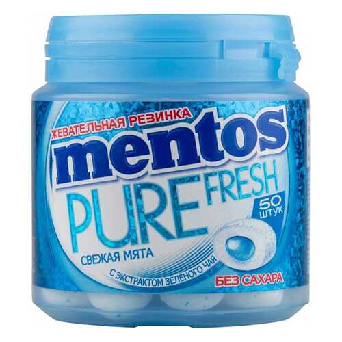 Жевательная резинка Mentos свежая мята без сахара с экстрактом зеленого чая 50 штук в Дикси