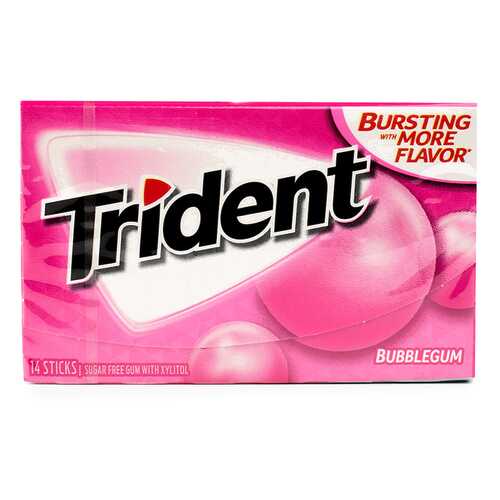 Жевательная резинка TRIDENT Bubblegum, 18 пластинок США в Дикси