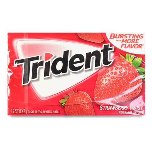 Жевательная резинка TRIDENT Strawberry Twist, 18 пластинок США в Дикси