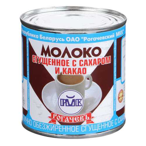 Молоко Рогачев сгущенное с сахаром и какао 380 г в Дикси