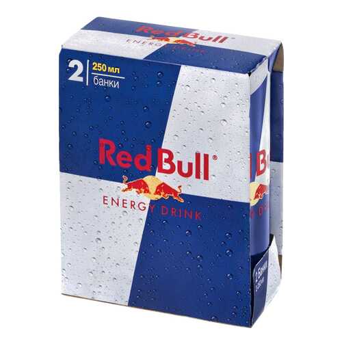 Напиток Red Bull безалкогольный газированный жестяная банка 0.25 л 2 штуки в упаковке в Дикси