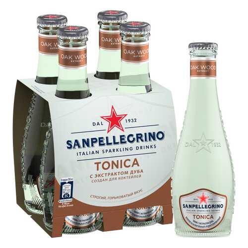 Напиток безалкогольный газированный S.Pellegrino Tonica, 4 шт по 0,20л в Дикси