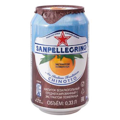 Напиток среднегазированный Sanpellegrino с экстрактом померанца жестяная банка 0.33 л в Дикси