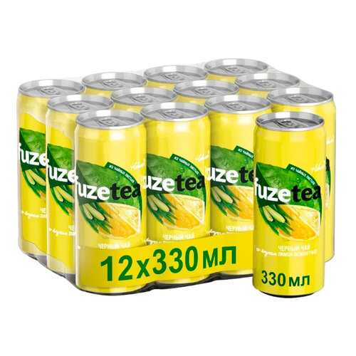 Холодный черный чай FUZE TEA лимон-лемонграсс 0.33 л (коробка 12 штуки) в Дикси