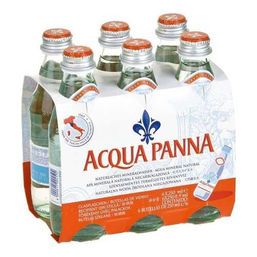 Вода минеральная Acqua Panna столовая негазированная стекло 6 шт по 0.25 л в Дикси