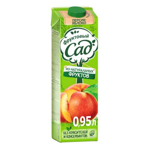 Нектар Фруктовый Сад яблоко-персик 0.95 л в Дикси