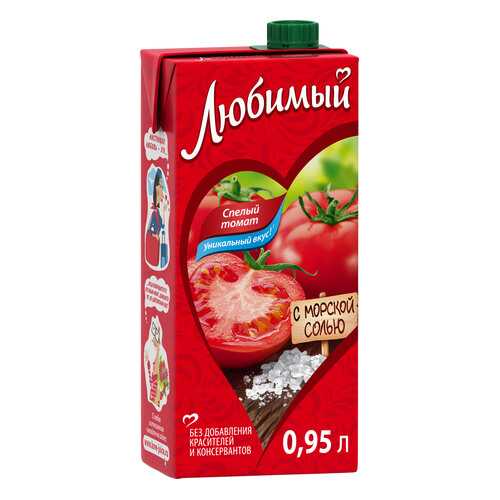 Нектар спелый томат Любимый с морской солью 0.95 л в Дикси