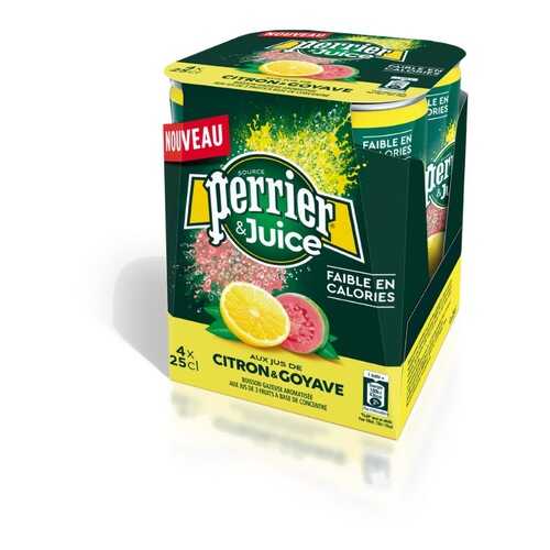 Вода минеральная газированная Perrier со вкусом лимон-гуава 4 шт по 0.25 л в Дикси